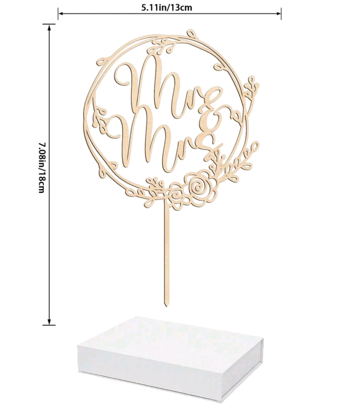 "Mr & Mrs" Cake Sign