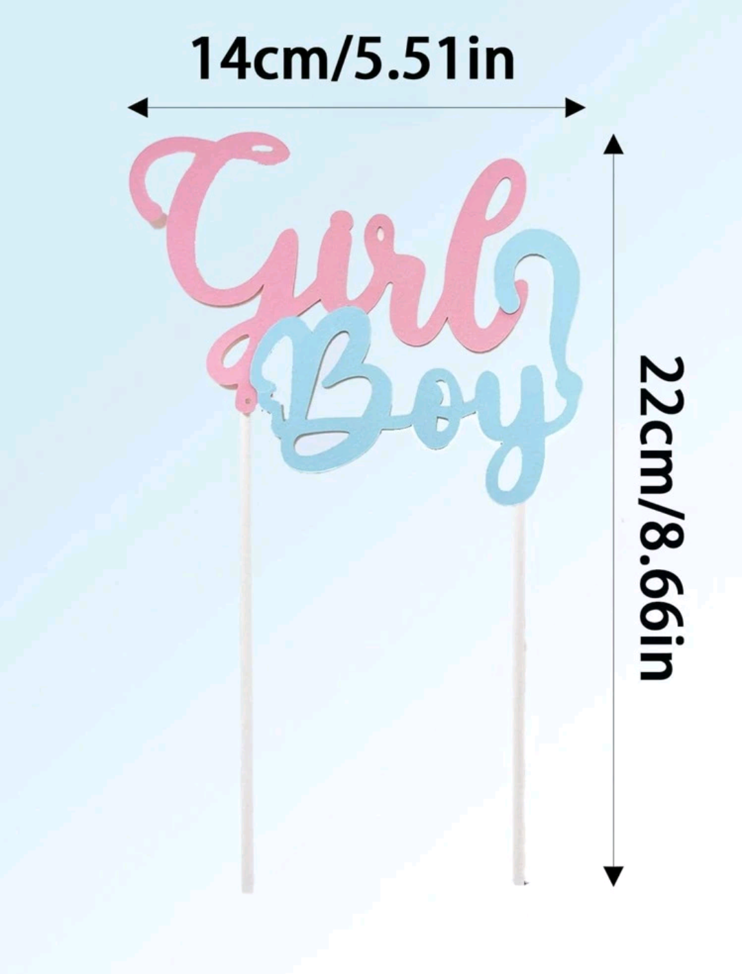 "Gender Reveal" Cake Topper