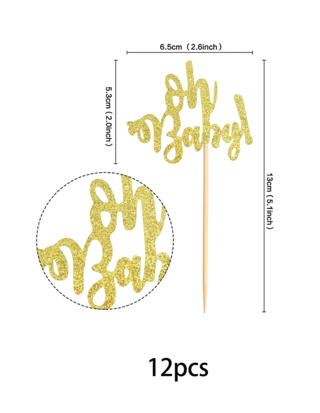 "Oh Baby" Cupcake Toppers