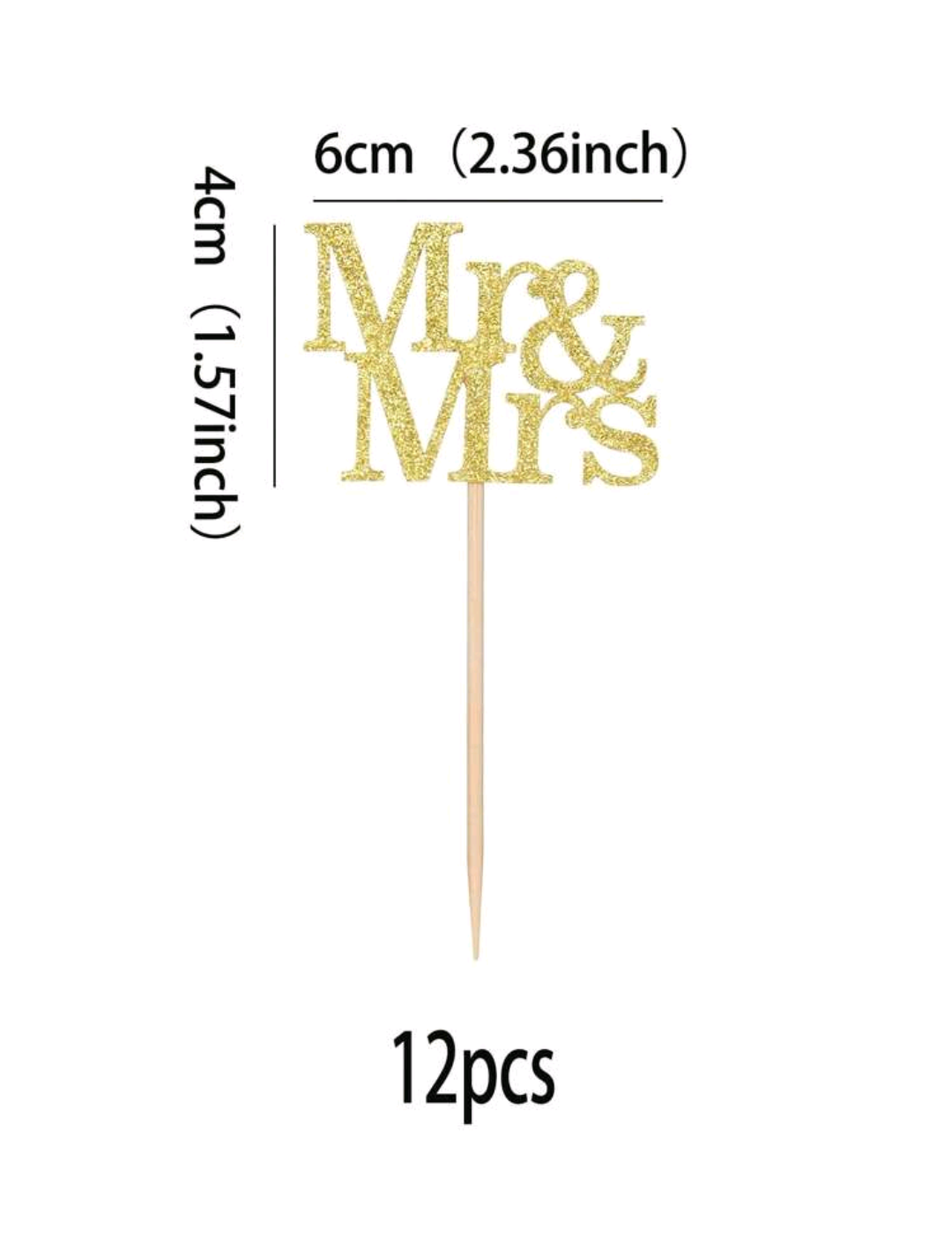 "Mr & Mrs" Cupcakes Toppers