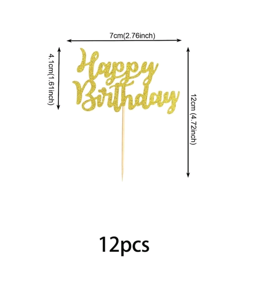 "Happy Birthday" Cupcake Toppers