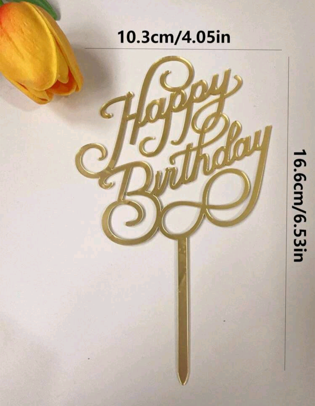 "Happy Birthday" Fancy Cake Topper