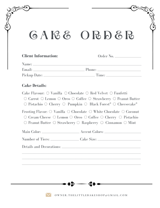 Cake Order Form