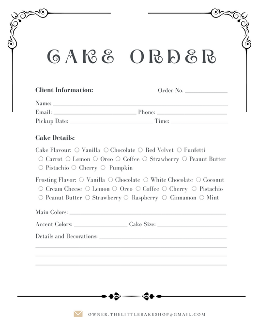 Cake Order Form
