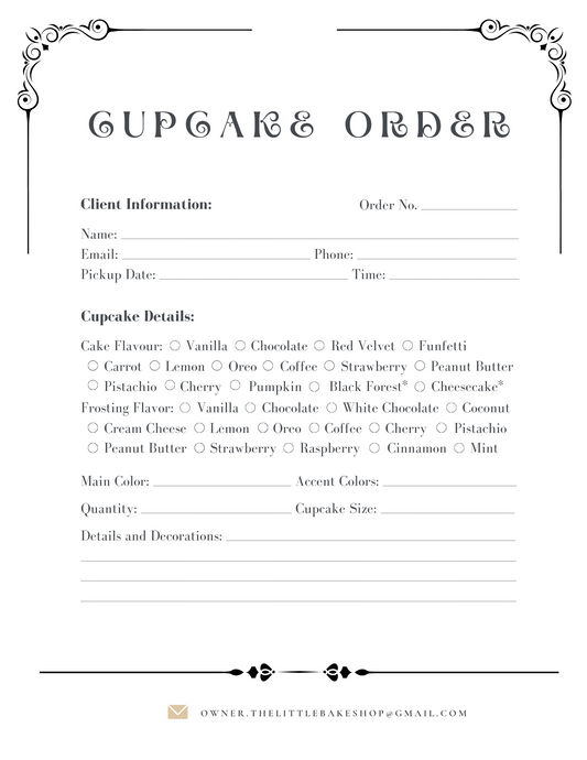 Cupcake Order Form