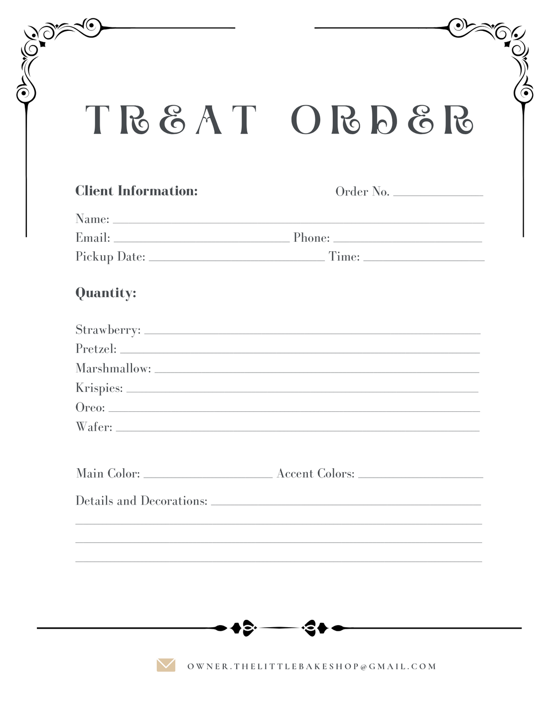 Treat Order Form